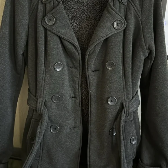 Rue21 Sherpa-Lined and Hooded Jacket - Size Large Dark Gray - Picture 5 of 5